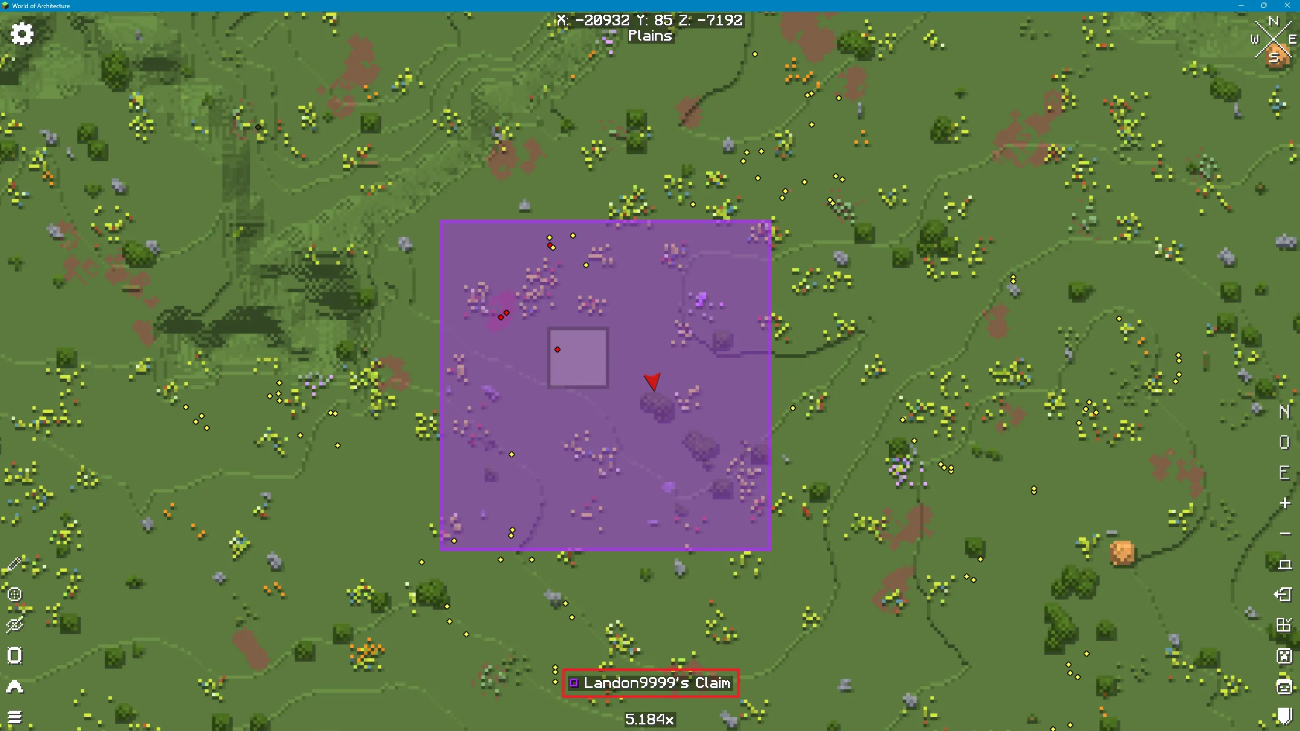 The world map now shows a solid colored overlay (e.g., light green) on the chunks that have just been successfully claimed.